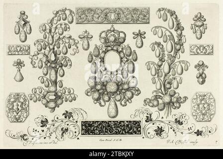 Designs pour bijoux, avant 1697. Banque D'Images