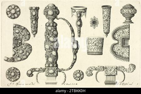 Designs pour bijoux, avant 1697. Banque D'Images