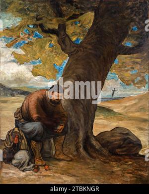 Sancho Panza, reposant sous un arbre, c1860/1870. Banque D'Images