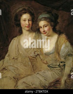 Les comtesses Zoe Tomatis et Adelaide von Tomatis, 1788-1789. Les deux filles aînées de la famille Tomatis nous regardent avec confiance. Leur père, le comte Carlo Tomatis, a dirigé l'Opéra de Varsovie pendant deux ans, leur mère, Caterina Gattai Tomatis, y travaillait comme danseuse depuis aussi longtemps. Banque D'Images