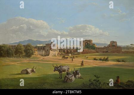 La Porta San Giovanni contre Frascati, 1820. La vieille muraille de Rome. Banque D'Images