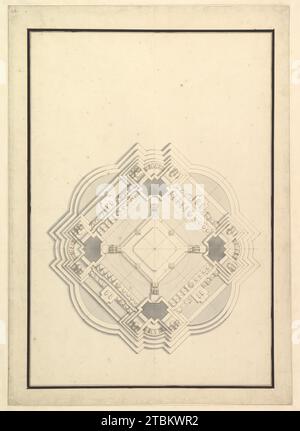 Plan de terrain pour une catafalque pour Louis Ier, roi d'Espagne (règne seulement quelques mois, mort en 1724) 1972 par Giuseppe Galli Bibiena Banque D'Images