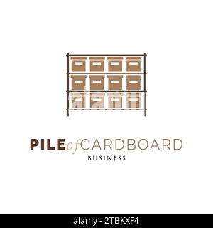 Pile de modèle de conception de logo d'icône de carton Illustration de Vecteur