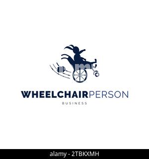 Modèle de conception de logo d'icône de personnes en fauteuil roulant Illustration de Vecteur