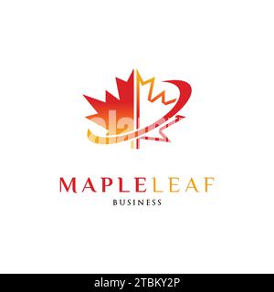 Modèle de conception de logo d'icône de feuille d'érable Illustration de Vecteur