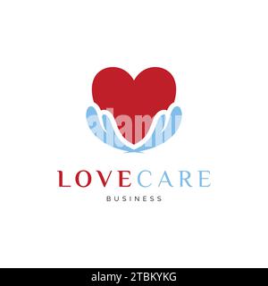 Modèle de conception de logo d'icône de soin d'amour Illustration de Vecteur