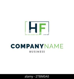 Modèle de conception de logo d'icône de lettre initiale HF Illustration de Vecteur
