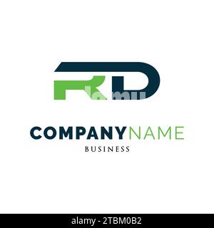 Modèle de conception de logo d'icône de lettre initiale RD Illustration de Vecteur