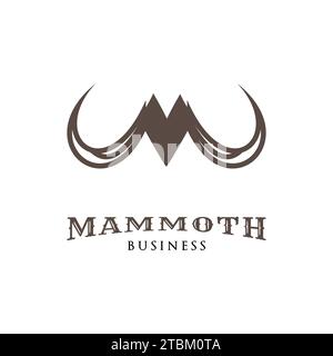 Lettre initiale M Mammoth Icon logo modèle de conception Illustration de Vecteur