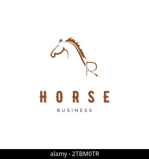 Lettre initiale R Horse Icon Vector logo design illustration Illustration de Vecteur