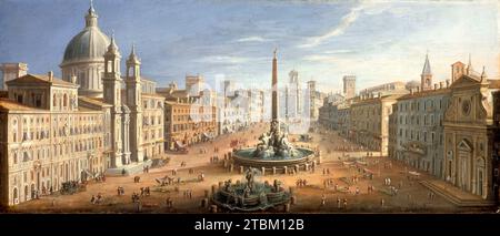 Vue sur la Piazza Navona, Rome, c1730. Banque D'Images