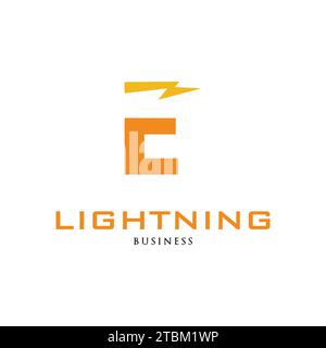 Lettre initiale E Lightning Icon logo modèle de conception Illustration de Vecteur