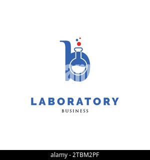 Lettre initiale B modèle de conception de logo d'icône de laboratoire Illustration de Vecteur