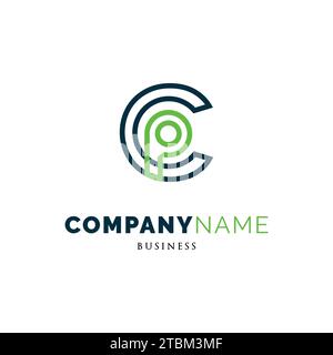 Lettre initiale CP Icon logo modèle de conception Illustration de Vecteur