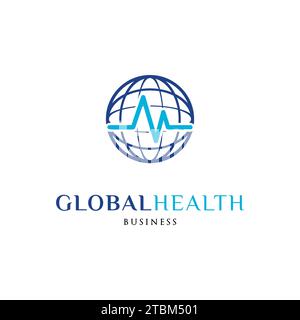 Modèle de création de logo d'icône de santé globale Illustration de Vecteur