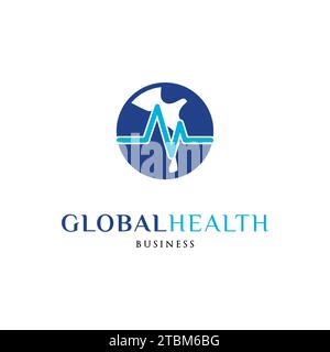 Modèle de création de logo d'icône de santé globale Illustration de Vecteur