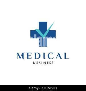 Cochez Mark Medical, Hospital ou Cross plus Icon logo modèle de conception Illustration de Vecteur