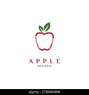 Modèle de conception de logo d'icône Apple Illustration de Vecteur
