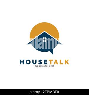 House Talk ou House Chat icône Vector logo Template Illustration Design Illustration de Vecteur