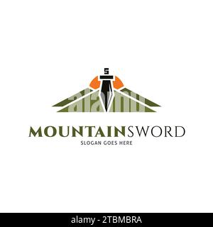 Mountain Sword icône Vector logo modèle Illustration Design Illustration de Vecteur