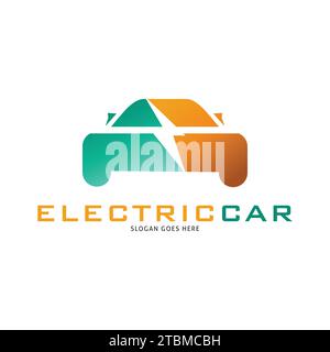 Conception d'illustration de modèle de logo vectoriel d'icône de voiture électrique Illustration de Vecteur