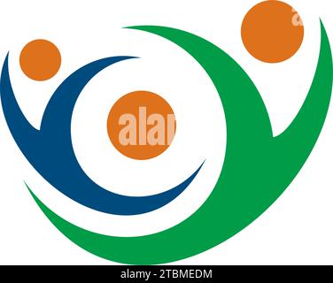 Est un symbole lié à social, humanitaire, de la coopération, le travail d'équipe, entreprise, organisme de bienfaisance ou une fondation Illustration de Vecteur