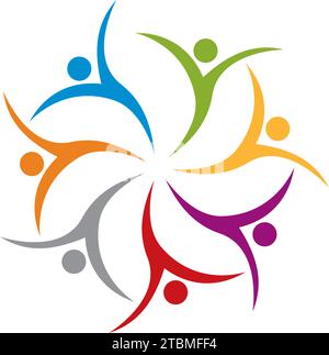 Est un symbole lié à social, humanitaire, de la coopération, le travail d'équipe, entreprise, organisme de bienfaisance ou une fondation Illustration de Vecteur