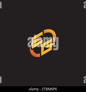 Lettre de combinaison GE initiales uniques logo eSport pour l'équipe de jeu, youtube, twitch Illustration de Vecteur