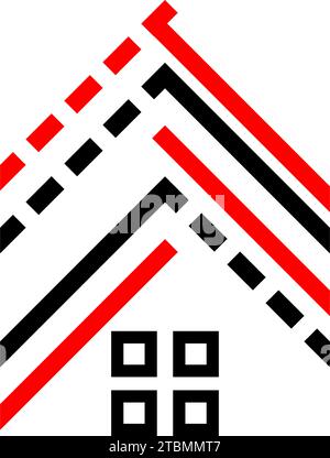 Est un symbole en relation avec les termes de maison, résidence ou logement Illustration de Vecteur