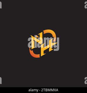 Lettre de combinaison HN initiales uniques logo eSport pour l'équipe de jeu, youtube, twitch Illustration de Vecteur