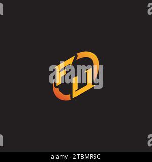 UF combinaison lettre unique initiales logo eSport pour l'équipe de jeu, youtube, twitch Illustration de Vecteur