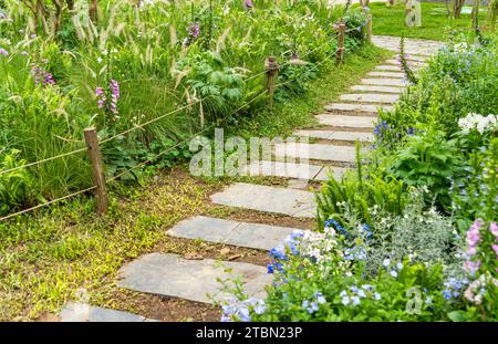 chemin menant à travers un jardin Banque D'Images