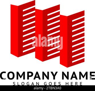 Elément de conception du logo d'icône de bâtiment Illustration de Vecteur