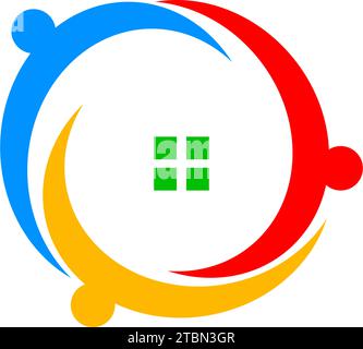 Modèle de conception du logo de la communauté des particuliers Illustration de Vecteur