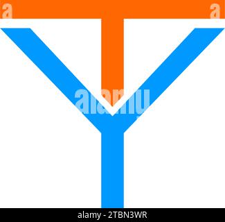 Lettre initiale TY modèle de logo Design vectoriel Illustration de Vecteur