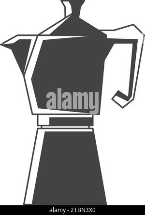 Icône de ligne de machine à café geyser, logo de cafetière, logo vectoriel de cafetière, logo de café, illustration vectorielle Illustration de Vecteur