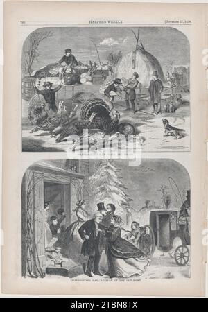 Thanksgiving Day Ways and Means (extrait de 'Harper's Weekly', vol II) 1936 de Winslow Homer Banque D'Images