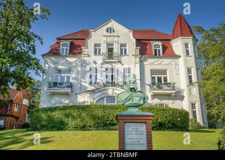 Büste Kaiser Wilhelm I., Villa Staudt, Delbrückstraße, Heringsdorf, Usedom, Mecklenburg-Vorpommern, Deutschland Banque D'Images