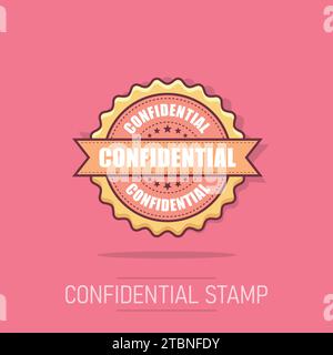 Grunge confidentiel tampon de caoutchouc. Vector illustration sur fond blanc. Concept d'affaires confidentiel secret stamp pictogramme. Illustration de Vecteur