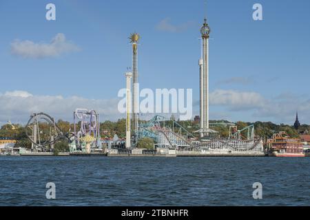 Achterbahn, Vergnügungspark Gröna Lund, Djurgarden, Stockholm, Schweden Banque D'Images