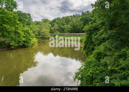 Le Cuyahoga Valley Scenic Railroad passenger tourist Railroad au parc national de Cuyahoga Valley dans l'Ohio Banque D'Images