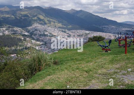 Vue panoramique de la partie sud de Quito, Équateur Banque D'Images