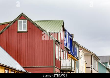 Vue surélevée, détails architecturaux civiques, photo de voyage des rues de Reykjavik, la capitale de l'Islande Banque D'Images