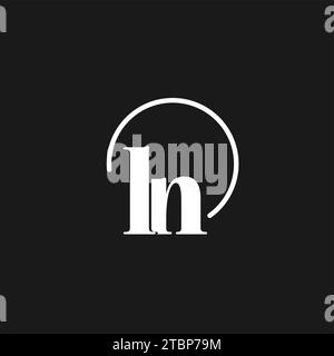 LN logo initiales monogramme avec des lignes circulaires, design de logo minimaliste et propre, graphique vectoriel de style simple mais classe Illustration de Vecteur