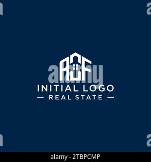 Lettre initiale AF monogramme logo avec forme de maison abstraite, graphique vectoriel de conception de logo immobilier simple et moderne Illustration de Vecteur