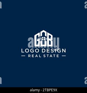 Lettre initiale GB monogramme logo avec forme de maison abstraite, graphique vectoriel de conception de logo immobilier simple et moderne Illustration de Vecteur