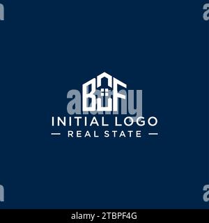 Lettre initiale BF monogramme logo avec forme de maison abstraite, graphique vectoriel de conception de logo immobilier simple et moderne Illustration de Vecteur