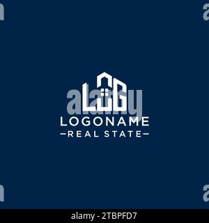 Lettre initiale LG monogramme logo avec forme de maison abstraite, graphique vectoriel de conception de logo immobilier simple et moderne Illustration de Vecteur