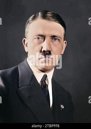 Portrait d'Adolf Hitler (1889-1945), le leader nazi et dictateur allemand. 1930s. Banque D'Images