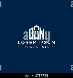 Lettre initiale SUR LE logo monogramme avec forme de maison abstraite, graphique vectoriel de conception de logo immobilier simple et moderne Illustration de Vecteur